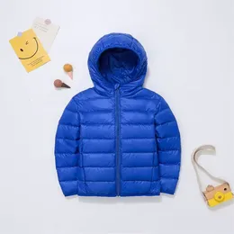 Пуховое пальто, осень 2023, легкая детская одежда, пуховые куртки с белым утиным капюшоном для мальчиков и девочек, ветрозащитные зимние от 3 до 14 лет