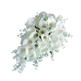Decorative Flowers Wedding Bouquets Calla Bouquet 45x25cm Bridesmaid Artificial For Ceremony Party Valentine'S Day Decor