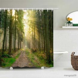 Shower Curtains Nature Landscape Bath Curtain Waterproof Fabric Rainforest Scenery Shower Curtain Bathtub Screen for Bathroom Home Decor R231101