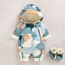 Rompers born Autumn Winter Overall For Children Infant Thicken Clothes Boy Hooded Baby costume little Girls clothing toddler Romper 231031