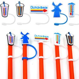 cartoon drink straw topper cover charms wholesale straws decoration dust plug seal lid reusable for straw