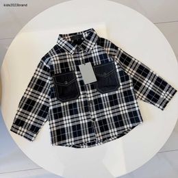 New baby t shirt lapel kids clothes Long sleeved letters Button Pattern girls boys tee spring formal clothing