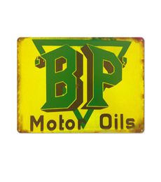 Retro metal tin material painting vintage car motor oil slogan signs man cave decorative poster plates6681429