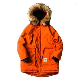 Men's Down 2023 Men Padded Parka Cotton Coat Winter Jacket Mens Fashion Thick Parkas Artificial Fur
