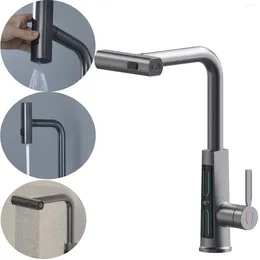 Kitchen Faucets HIDEEP 3 Modes Digital Display Pull- Out Cold Water Faucet Single Hole Tap Sink Rotary