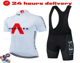 white INEOS Bicycle Team Short Sleeve Maillot Ciclismo Men Cycling Jersey Summer breathable Cycling Clothing Sets 2204208837674