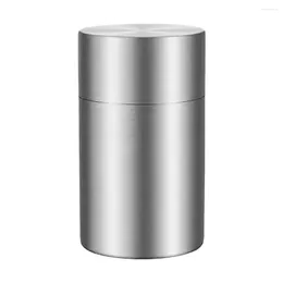 Storage Bottles Double Lid Airtight Jar Case Tea Leaves Can Container Stainless Steel Tin Travel Snack Containers