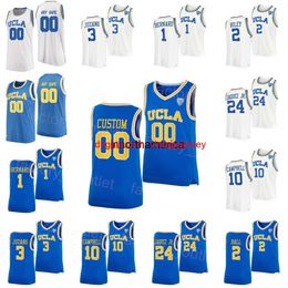 NCAA Basketball UCLA Bruins College 3 Johnny Juzang Jersey 24 Jaime Jaquez Jr 1 Jules Bernard 10 Tyger Campbell 2 Cody Riley 5 Chris Smith Colour Blue White