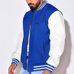 Designer d'autunno giacca sottile uniforme uniforme cucitura con cappuccio coppia di strada da uomo hip-hop classico baseball retrò a colore puro colore casual parka