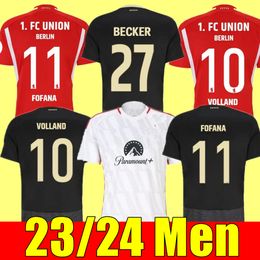 Berlin Mens 23 24 Fans Union Soccer Jerseys AARONSON FOFANA champions league KRAL KHEDIRA LAIDOUNI BEHRENS KHEDIRA DIOGO LEITE DOEKHI Football Shirt home away third