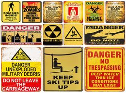 2021 Warning Danger Plaque Metal Vintage Tin Sign Pin Up Shabby Chic Decor Metal Signs Bar Decoration Metal Poster Pub Plate Art P8530744