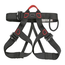 Climbing Ropes Safety Belt Halfbody Harness 1pcs 4 Colour Adjustable Buckle Climb Rock Outdoor Polyester Tree Climbing Brand 231101