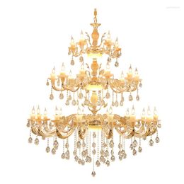 Chandeliers Stairway Long Chandelier Living Room Lamp Contemporary Large Crystal Foyer LED Modern Light Fixture