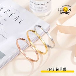 Designer charm Carter 4m Ten Diamond Titanium Steel Couple Bracelet Water Zircon Classic Jewellery Fashion Versatile