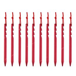 10pcs/set 18cm Tent Pegs Stakes Nails Aluminium Alloy Tri-Beam Adjustable 3 -Latch Points For Camping Hiking Backpackping Tents SheltersTent Accessories camping