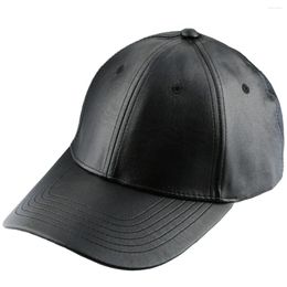 Ball Caps Casual Black PU Leather Baseball Cap Snapback Adjustable Dad Hats Hip Hop Visor Hat Outdoor Sport Unisex Sun