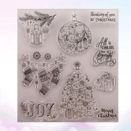 Storage Bottles Transparent Seal Stamp Christmas Gifts Clear DIY Letter Stamps Making Silicone Scrapbooking Card