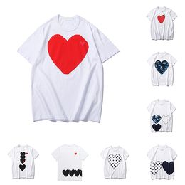 Cdg Small Red Heart Mens t Shirt Play Multi-style Printed Shirts Commes Free Transportation Men
