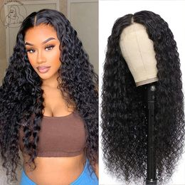 Deep Curly Lace Wigs For Black Women Synthetic Kinky Curly Lace Wig T Part Pre Plucked with Baby Hair Wavy Curly Wigs Cosplayfactory direct