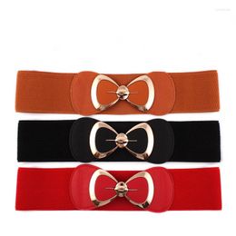 Belts Dress Big Bow Elastic Wide Ladies Belt Luxury Fashion White Black Red Leather Pink Sweater Decoration Women Girdle