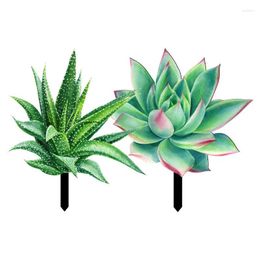 Garden Decorations Succulent Stakes Acrylic Waterproof Silhouette 2D Yard Decor Placard For Lawn