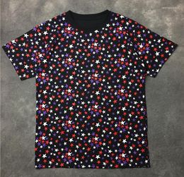 Men's T Shirts Novelty 19ss High Men Full Coloured Stars T-Shirt Hip Hop Skateboard Street Cotton T-Shirts Tee Top Kenye #64