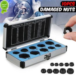 New 10Pcs 9-19mm Damaged Bolts Nuts Screws Remover Extractor Removal Threading Spiral Cut Tapered Tool Car Hub Multipurpose Screws