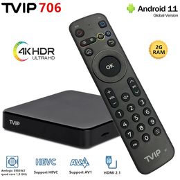 TVIP S-Box v.706 Smart Android tv Box 2GB RAM 8GB 4K UHD 2.4/5G WIFI Android11 Nordic one TVBOX Better than TVIP705 Set Top Box