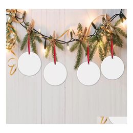 Christmas Decorations Sublimate Ornament Blanks Ceramic Pendant Bk Sublimation Blank Products Ornaments For Tree Drop Delivery Home Dhf2I