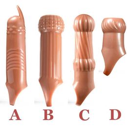 Sex Toy Massager 4 Types Penis Enlargement Sleeve Reusable Delay Ejaculation for Men Products Intimate Good