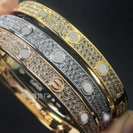 Designer jewelry artier bracelet for Woman and man High Edition Asian Gold LOVE Diamond Full Sky Star Bracelet Screw 18K Classic Couple Straight With Original Box