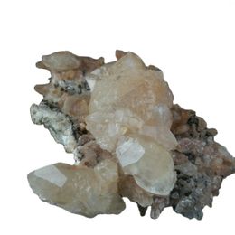 Decorative Figurines 102.8gNatural Pink Calcite Pyrite Symbiotic Mineral Specimens Household Ornaments