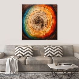 Canvas Poster Photo Picture Print Wood Log Abstract Style Framed Painting for Living Room Wall Decor