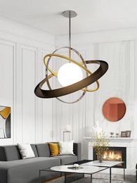 Pendant Lamps Post-modern Minimalist Planetary Track Chandelier Nordic Personality Living Room Dining Bedroom Children's Planet Lamp
