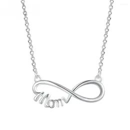 Pendants 925 Silver Necklace MOM Letter Charm Exquisite Clavicle Chain Jewellery Gift For Woman