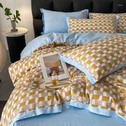 Bedding Sets Nordic Style Ins Cotton Four-piece Set Four-season General Spring And Autumn Sheets Three-piece Quilt Cover