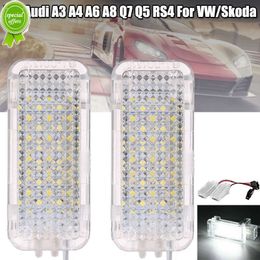 New 2x 12V Car LED Courtesy Door Projector Light Foot Nest Lights Ghost Shadow Light Lamp 6500K White For Audi A3/A4/A6/VW/Skoda