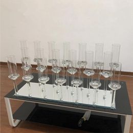 Candle Holders 4pcs0Wholesale Wedding Table Centerpieces Clear Acrylic Holder Flower Stand For Decoration AB0038