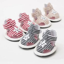 Pet Protective Shoes Cartoon Dog Shoe Striped Stars Canvas Clothing for Dogs Small Super Outfits Cute Spring Summer Nonslip Ropa Perro 231031