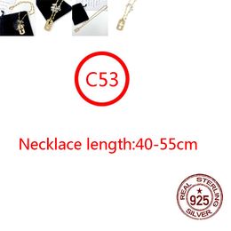 C53 S925 Sterling Silver Necklace Fashion Personality Style Gold Plated Diamond Cross Flower Letter Punk Hip Hop chains Jewelry Style Gift for Lovers