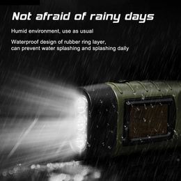 Camping Lantern Portable LED Flashlight Hand Crank Dynamo Torch Lantern Solar Powered Flashlight For Outdoor Camping Mountaineering W0331