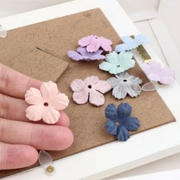 Hair Clips Wholesale 100PCS 26MM DIY Ornament Accessories Floral Fabric Chiffon Flower Petal Fit Garment Shoes Handbag Decor