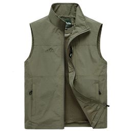 Men's Vests Sleeveless Vest Men Summer Breathable Waistcoat Multipockets Vest Jacket Men Outdoor Fishing Pography Vest Travel Clothes 8XL 231101