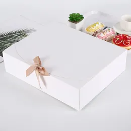 Gift Wrap 5/10pcs Square Boxes For Wedding Birthday Christmas Party Clothing Gifts Products Packaging Paper Box Custom LOGO White