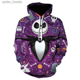 Men's Hoodies Sweatshirts Anime Horror Movie Jack And Sally Halloween Nightmare 3D Print Hoodies Women Men's Fashion Before Christmas Casual Sweatshirts L231101