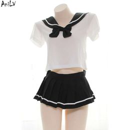 Ani Japanese Anime Girl Sailor Uniform Swimsuit Costume School Student Swimwear Set Pool Party Cosplay