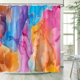 Shower Curtains Marble Shower Curtains Creative Design Modern Art Geometric Bath Curtain Cloth Bathroom Decoration with