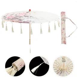 Umbrellas Chinese Style Oil Paper White Decor Bride Retro Classical Rainproof Wooden Unique