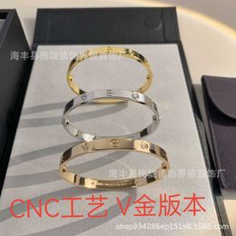 Designer charm CNC High Edition V Gold Carter Buckle Full Sky Star Bracelet Colorless Classic Wide and Narrow with Diamond Rose