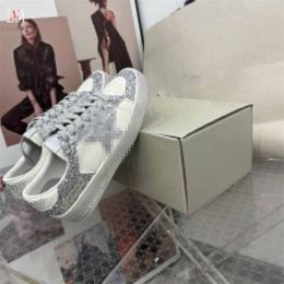 Designer Luxury Mens Casual Shoes Deluxe Brand Gold Super Sneaker Mesh Leather silvery Star Black White Women size With Original Box